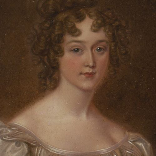 fig 2. Early 19th-Century English School Portrait Of Sarah Gibson - Antique Oil Painting