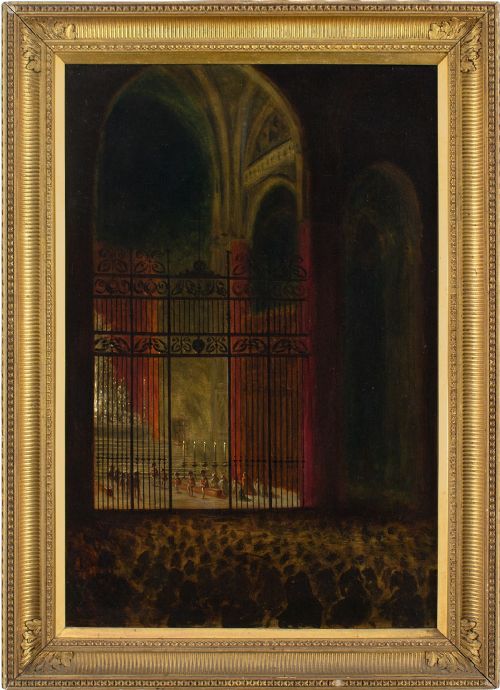 George Peploe Brown, Alter at Seville Cathedral - Antique Oil Painting