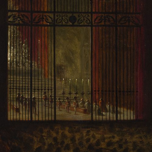 fig 2. George Peploe Brown, Alter At Seville Cathedral - Antique Oil Painting