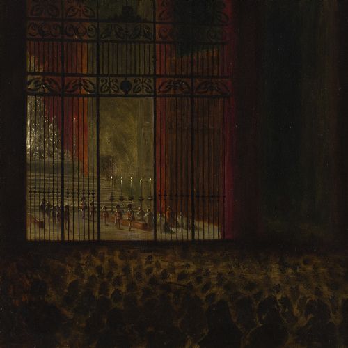 fig 3. George Peploe Brown, Alter At Seville Cathedral - Antique Oil Painting