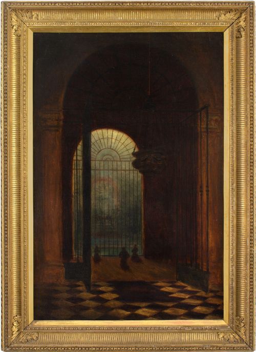 George Peploe Brown, a Chapel in Toledo Cathedral - Antique Oil Painting