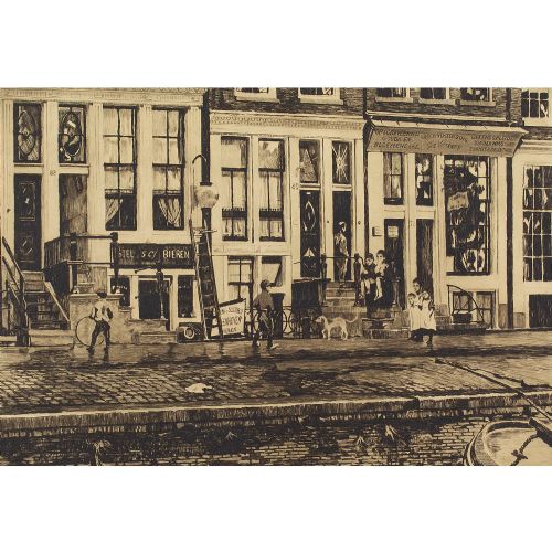 fig 1. Willem Witsen, Oude Waal, Amsterdam - Antique Etching