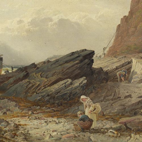 fig 1. William Gibbons, The Ship Rothesay Wrecked On The Great Mewstone - Antique Oil Painting