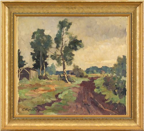 Curt Rabethge, Moorland with Birch Trees - Vintage Oil Painting
