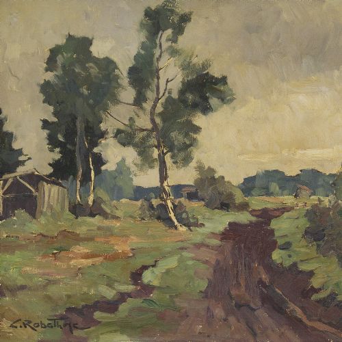 fig 2. Curt Rabethge, Moorland With Birch Trees - Vintage Oil Painting
