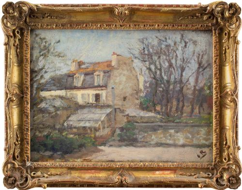 Ingrid Rydbeck-zuhr, Rural Scene with Cottage - Vintage Oil Painting