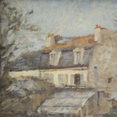 fig 2. Ingrid Rydbeck-Zuhr, Rural Scene With Cottage - Vintage Oil Painting