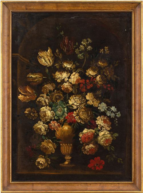 Early 18th-century Continental School Still Life with Flowers - Antique Oil Painting