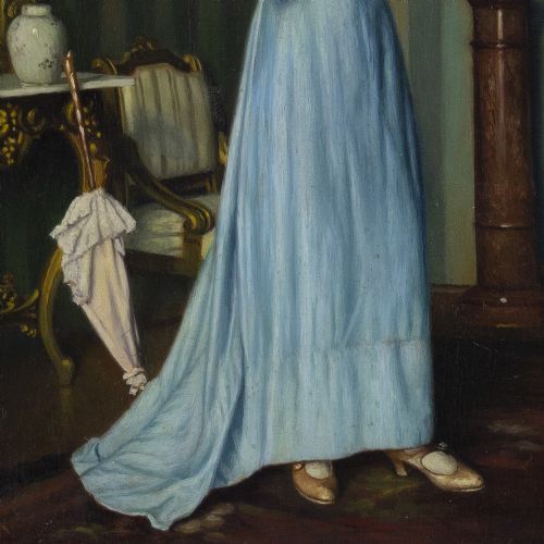 fig 2. Otto Voigt, The Finishing Touches - Antique Oil Painting 