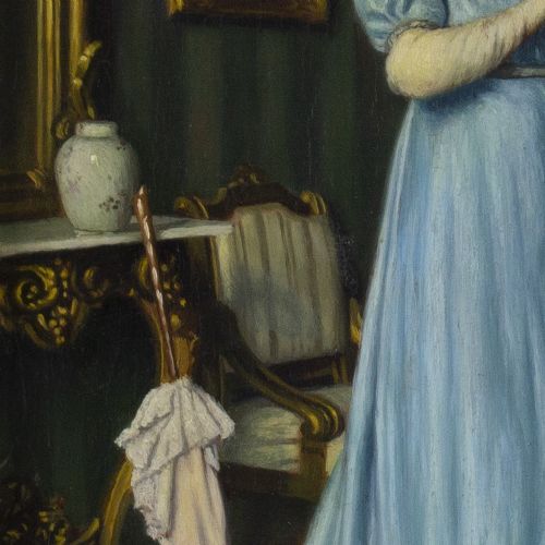 fig 1. Otto Voigt, The Finishing Touches - Antique Oil Painting 