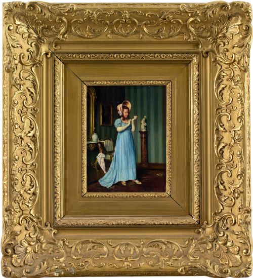 Otto Voigt, the Finishing Touches - Antique Oil Painting