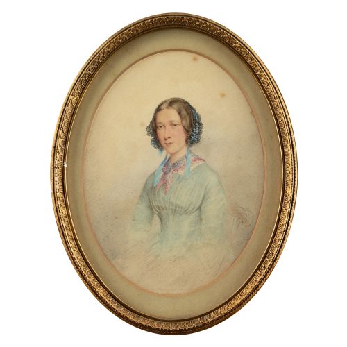 fig 2. Johann Paul Georg Fischer, Pair Of Mid-19th-Century Portraits - Antique Watercolour