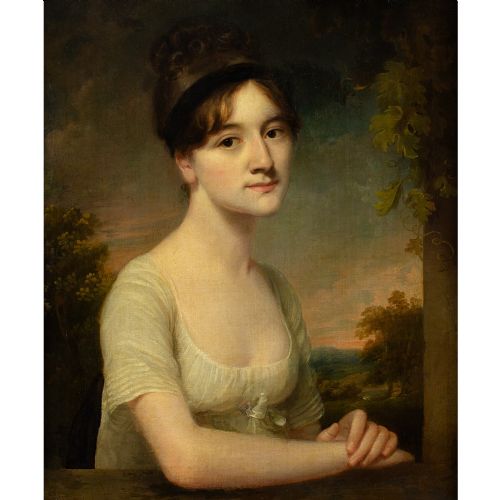 fig 1. William Beechey (Circle), Portrait Of A Lady - Antique Oil Painting 