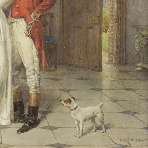 fig 1. George Goodwin Kilburne, The Finishing Touch - Antique Watercolour 