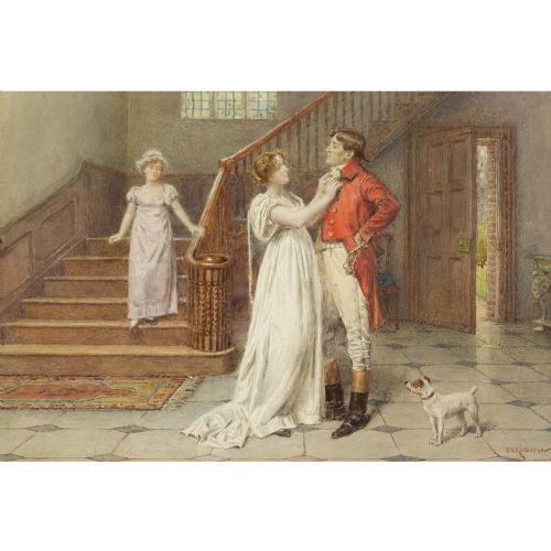 fig 2. George Goodwin Kilburne, The Finishing Touch - Antique Watercolour 