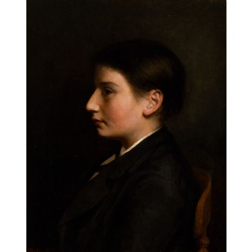 fig 1. Joel Ballin, Portrait Of A Boy - Antique Oil Painting 