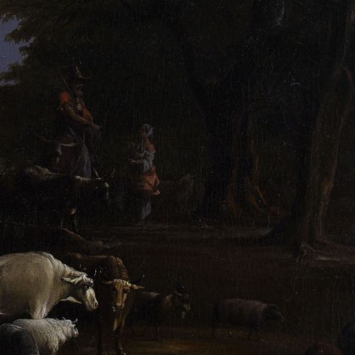 fig 2. 19th-Century Dutch School Pastoral Landscape With Cattle - Antique Oil Painting