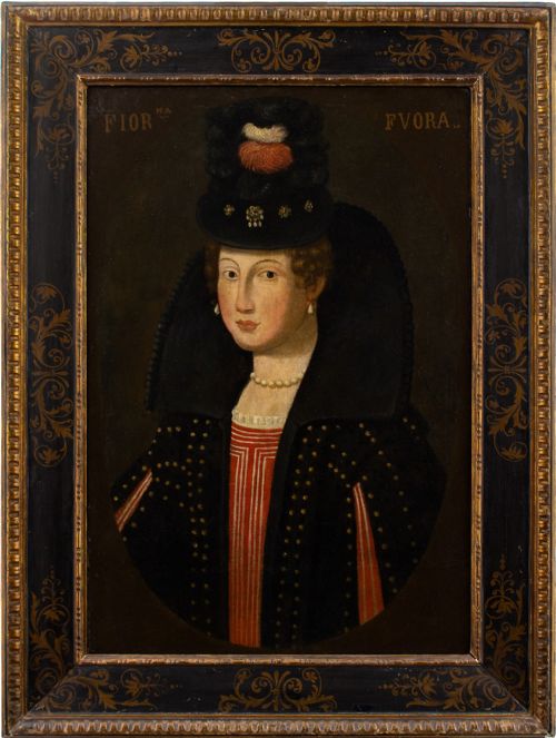 17th-century Italian School, Portrait of a Lady - Antique Oil Painting