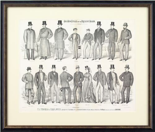 19th-century Fashion Advertising, Our Styles for the Present Season - Antique Lithograph