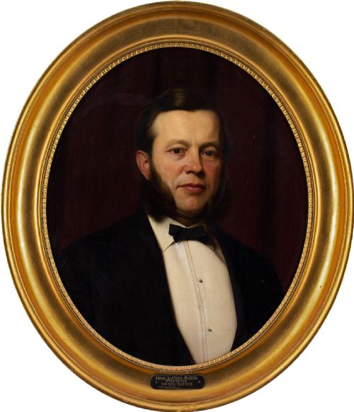Frederik Vermehren, Portrait of Etatsraad Hans Lytzen Albeck - Antique Oil Painting