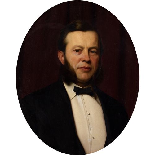 fig 1. Frederik Vermehren, Portrait Of Etatsraad Hans Lytzen Albeck - Antique Oil Painting