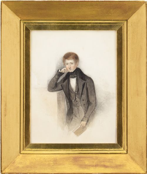 William Moore, Portrait of a Boy - Antique Watercolour