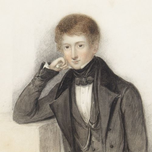 fig 2. William Moore, Portrait Of A Boy - Antique Watercolour
