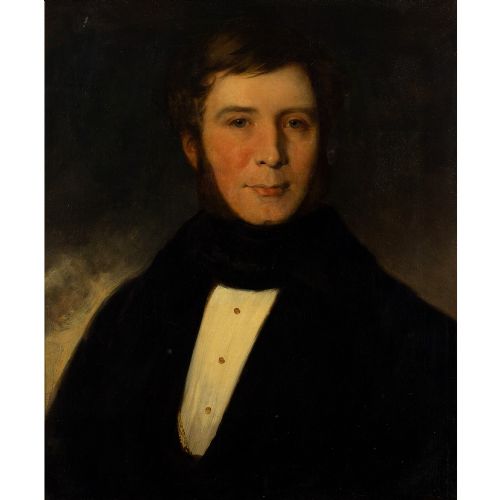fig 1. Mid-19th-Century British School Portrait Of A Gentleman - Antique Oil Painting
