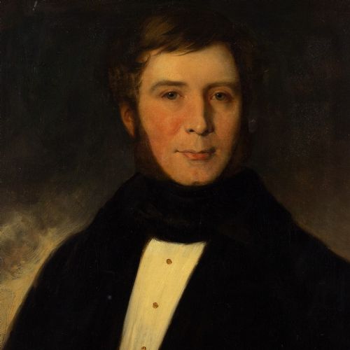 fig 2. Mid-19th-Century British School Portrait Of A Gentleman - Antique Oil Painting