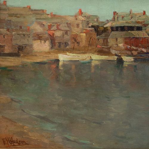 fig 2. Edith Hannah Hudson, St Ives Harbour - Antique Oil Painting
