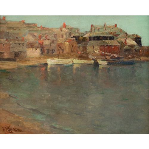 fig 4. Edith Hannah Hudson, St Ives Harbour - Antique Oil Painting