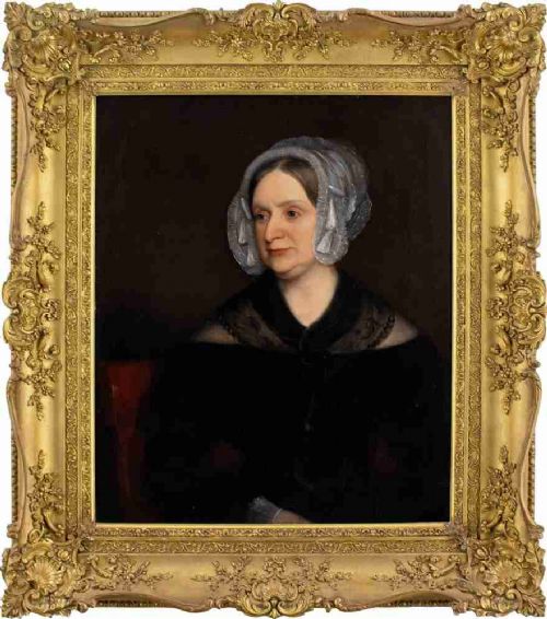 Mid-19th-century English School Portrait of a Lady - Antique Oil Painting