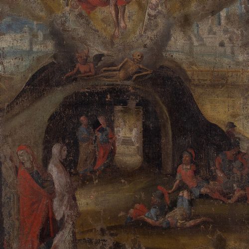fig 2. Early 18th-Century Cusco School, La Resurrección - Antique Oil Painting 