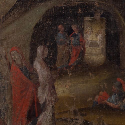 fig 3. Early 18th-Century Cusco School, La Resurrección - Antique Oil Painting 