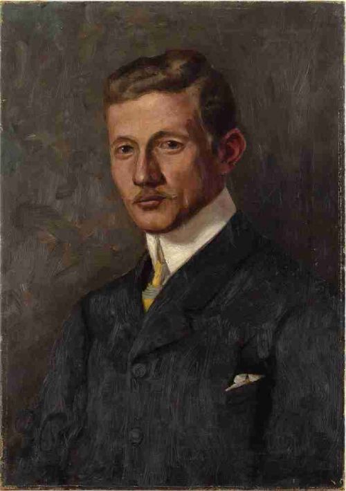 20th-century Swedish School Portrait of a Gentleman - Vintage Oil Painting