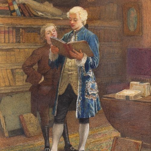 fig 4. Henry Towneley Green, An Interesting Read - Antique Watercolour