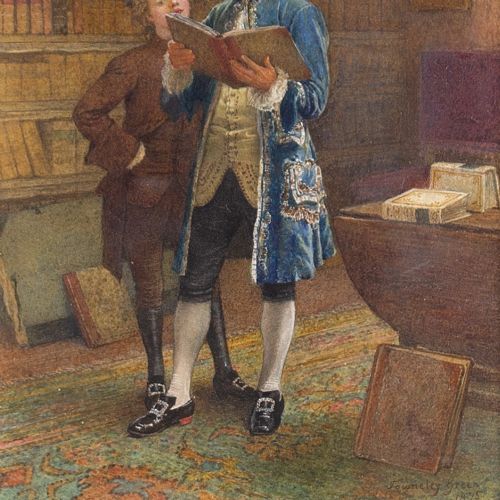 fig 5. Henry Towneley Green, An Interesting Read - Antique Watercolour