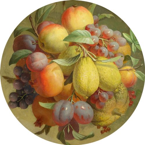 fig 1. Early 19th-Century Continental Still Life With Fruit - Antique Oil Painting 
