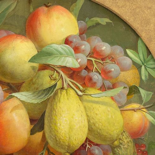 fig 3. Early 19th-Century Continental Still Life With Fruit - Antique Oil Painting 