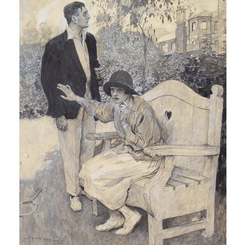 fig 2. William Hatherell, The Man On The Spot - Antique Watercolour