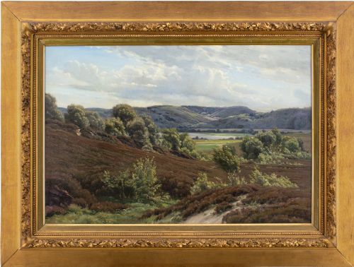 Johannes Boesen, Landscape with Lake - Antique Oil Painting