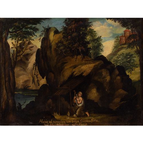 fig 1. 18th-Century Austrian School, The Penitent Magdalene - Antique Oil Painting