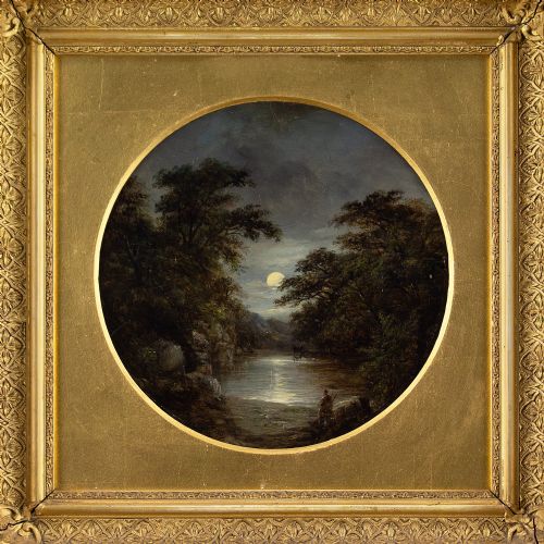 fig 2. Robert Burrows, Evening - Antique Oil Painting
