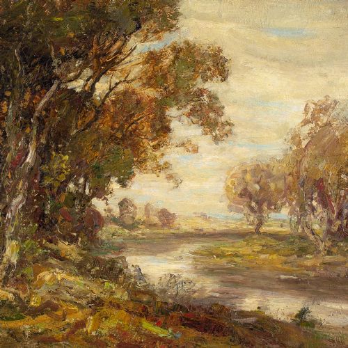 fig 5. William Mouncey, River Landscape - Antique Oil Painting