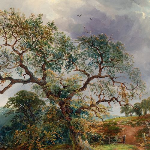 fig 2. George Turner, River Landscape Near Swarkestone, Derbyshire - Antique Oil Painting