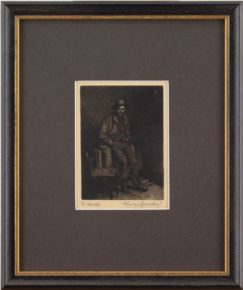 Charles Spencelayh, No Assets - Vintage Etching