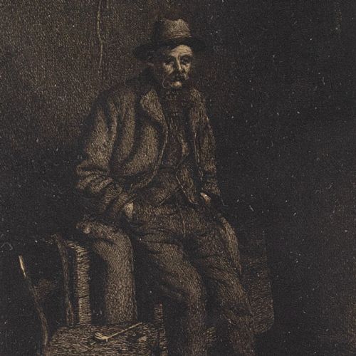 fig 3. Charles Spencelayh, No Assets - Vintage Etching 
