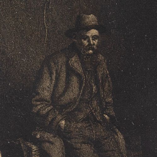 fig 4. Charles Spencelayh, No Assets - Vintage Etching 