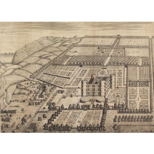fig 1. Early 18th-Century Engraving, Lulworth Castle in Dorsetshire, The Seat of Humphry Weld - Antique Engraving