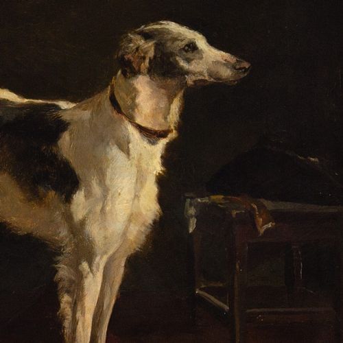 fig 2. Achim Von Arnim-Bärwalde, Borzoi - Antique Oil Painting